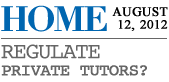 Miss Loi's views on regulating the tuition industry on the front page of Straits Times Home Section Straits Times Home Section