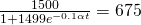 \frac{1500}{1+1499{e^{-0.1\alpha{t}}}}=675