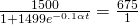 \frac{1500}{1+1499{e^{-0.1\alpha{t}}}}=\frac{675}{1}