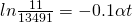 ln\frac{11}{13491}=-0.1\alpha{t}