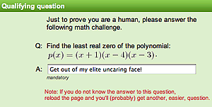 Crazy Mathematical Captcha