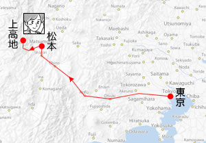 Tokyo-Matsumoto Routemap