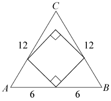 Square within an equilateral triangle