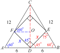Solution Diagram to the trigonometry surd problem