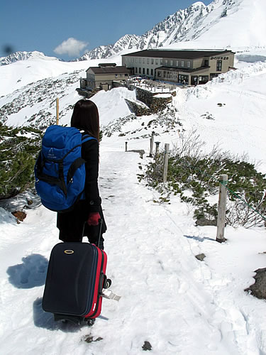 Suitcase and Snow