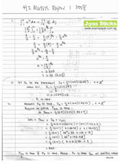 A-Level Oct/Nov 2008 H2 Maths Paper 1 Solutions