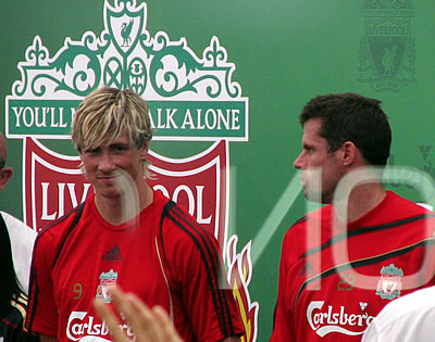 Fernando Torres and Jamie Carragher