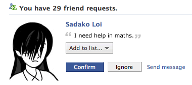 Sadako's Friendship Request