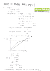 A-Level 2009 October/November H1 Maths 8863 Paper 1 Solutions