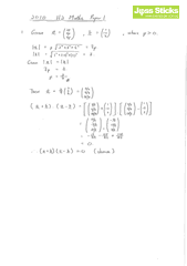 2010 A-Level October/November H2 Mathematics 9740 Paper 1 Suggested Solutions