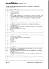 O-Level 2010 October/November Combined Science 5116 Paper 1 Suggested Solutions