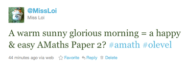 Miss's Loi AMaths Paper 2 tweet