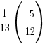 {1/13}(matrix{2}{1}{{-5} 12})