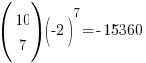 (matrix{2}{1}{10 7})(-2)^7 = -15360