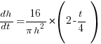 {dh}/{dt} = {16/{{pi}h^2}}*{(2-t/4)}