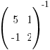 (matrix{2}{2}{5 1 {-1} 2})^-1