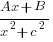 {Ax+B}/{x^2+c^2}