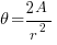 theta = {2A}/r^2