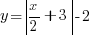 y = delim{|}{x/2 + 3}{|} - 2