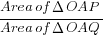 {Area of Delta OAP}/{Area of Delta OAQ}