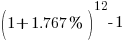 (1+1.767%)^12 - 1