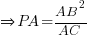 doubleright PA = AB^2/AC