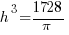 h^3 = 1728/pi