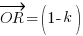 vec{OR} = (1-k)